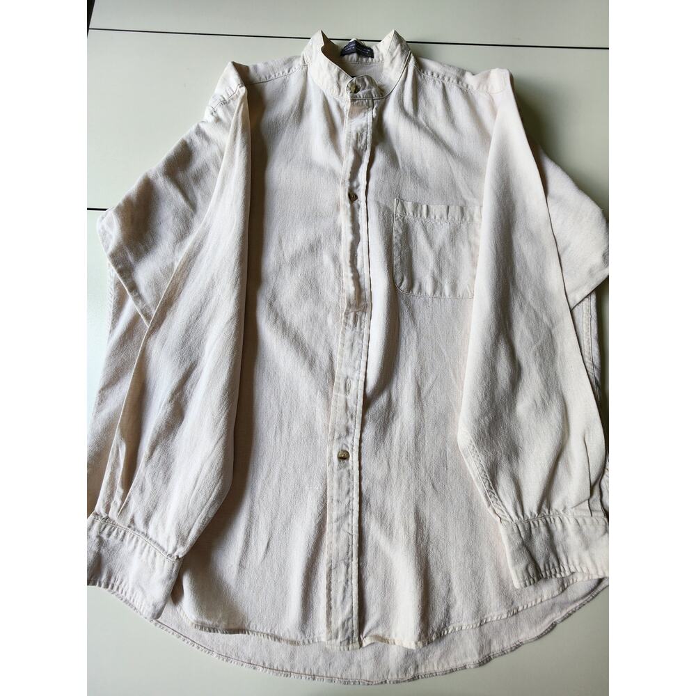 Vintage Surrey‎ 90's Button Down Dress Shirt Mens Size 16 1/2 34-35 Cream